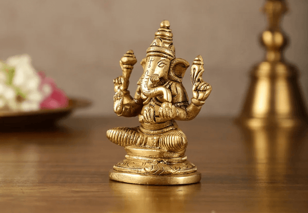 Lord Ganesha Idol  Brass (25.4 cm / 300 g)